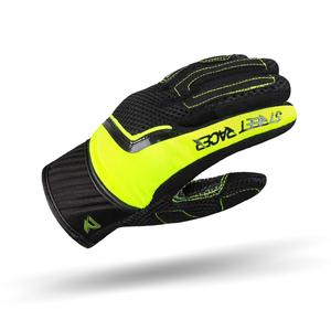 Guantes de moto para mujer Street Racer Stunt Negro-Amarillo Flúo