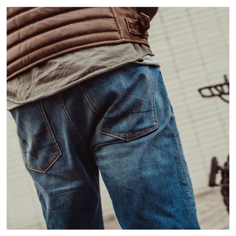 Vaqueros de moto Revit Carlin SK azul extendido