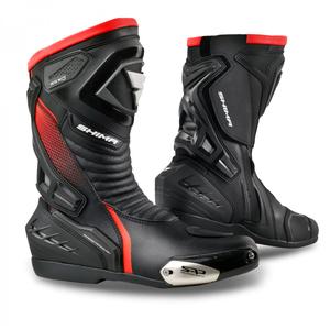 Botas de moto Shima RSX-6 negro-rojo fluo