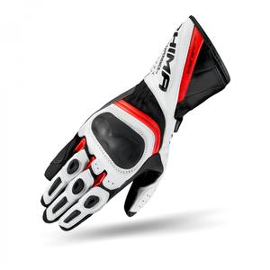 Guantes de moto para mujer Shima Miura Negro-Blanco-Rojo Flúo