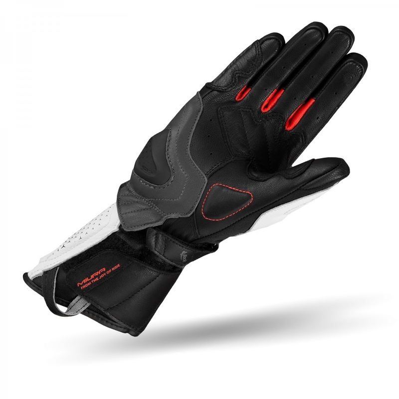 Guantes de moto para mujer Shima Miura Negro-Blanco-Rojo Flúo