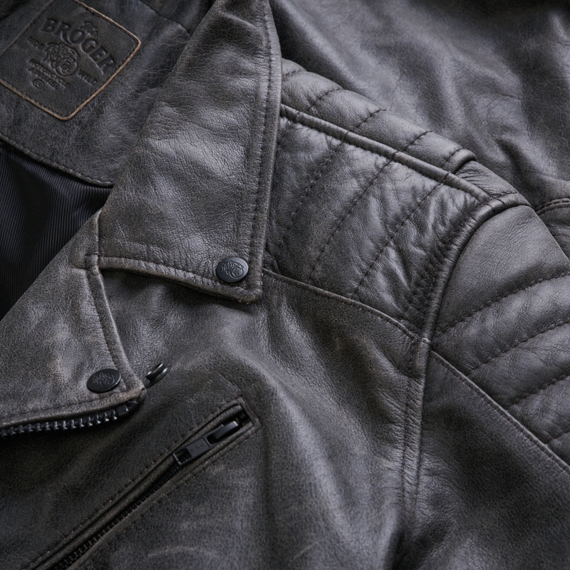 Chaqueta moto BROGER Ohio Vintage gris liquidación