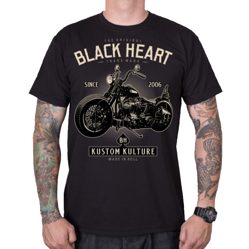 Camiseta de motorista para hombre Black Heart