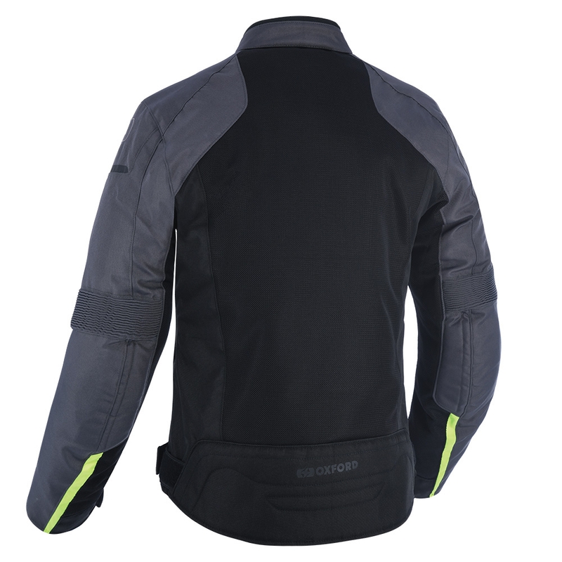Chaqueta de moto Oxford Delta 1.0 Air negro-gris-amarillo fluo