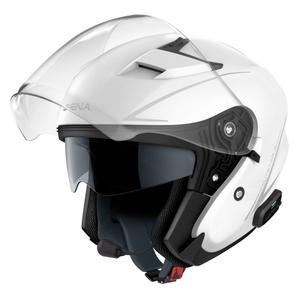 Casco de moto abierto SENA Outstar S blanco brillante