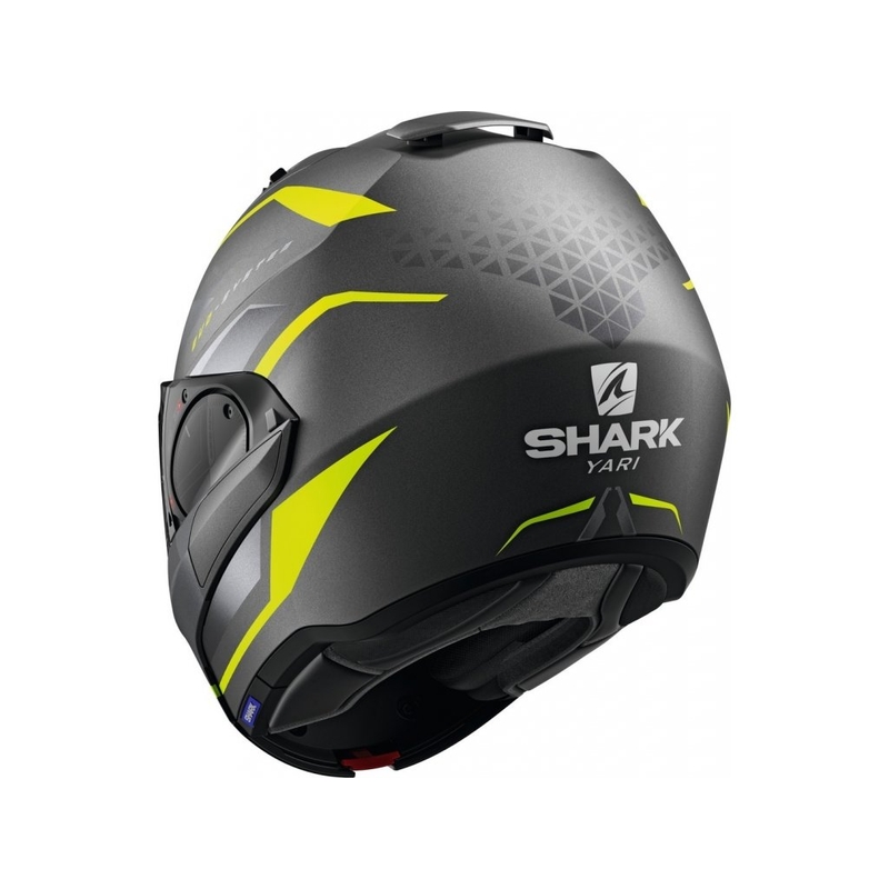 Překlápěcí přilba SHARK EVO-ES Yari šedo-stříbrno-fluo žlutá