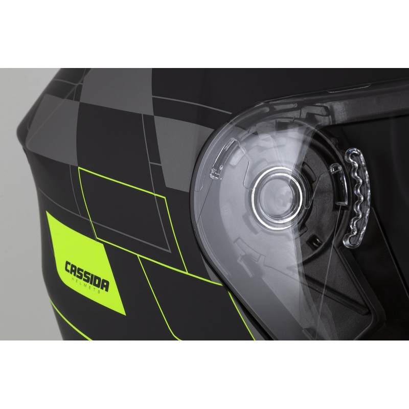 Casco de moto Cassida Jet Tech Roxor abierto negro-gris-amarillo fluo mate liquidación