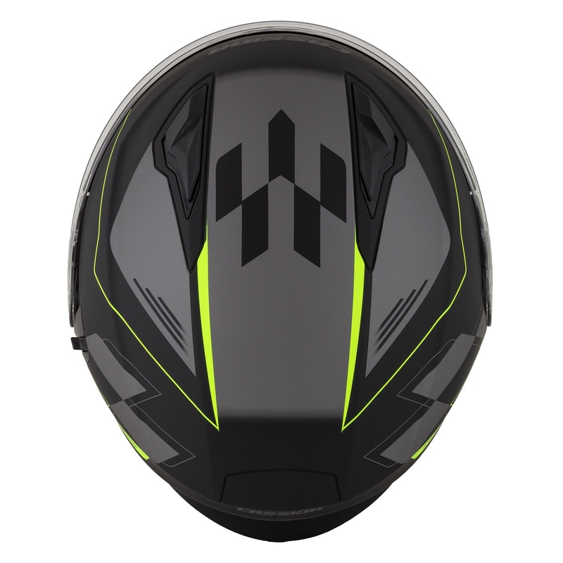 Casco de moto Cassida Jet Tech Roxor abierto negro-gris-amarillo fluo mate liquidación