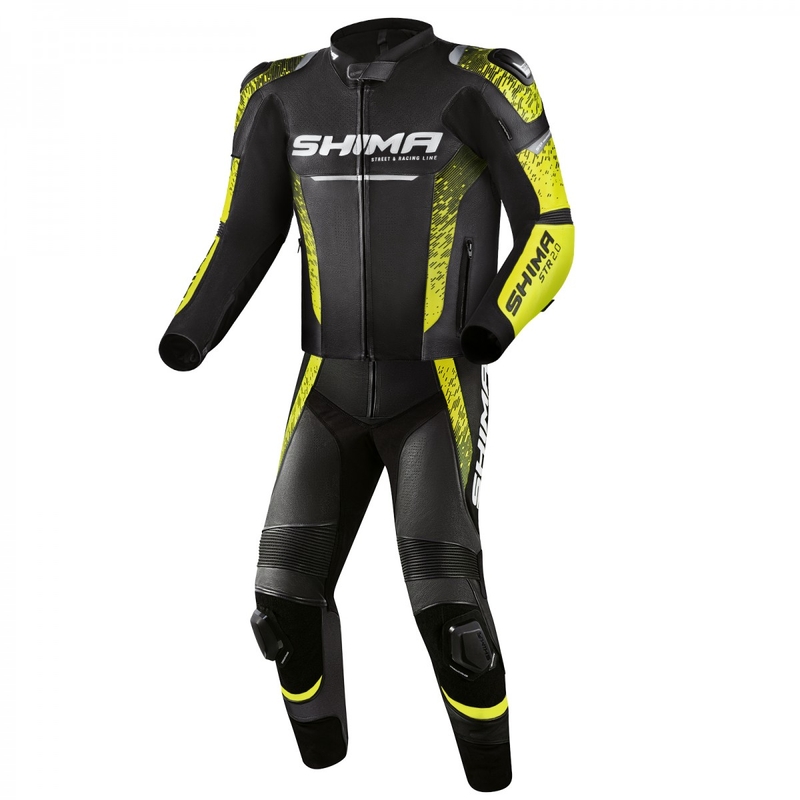 Chaqueta de moto Shima STR 2.0 negro-amarillo fluo