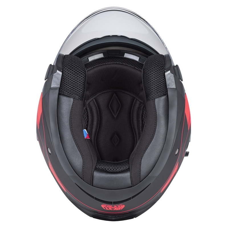 Casco de moto Cassida Jet Tech Roxor abierto negro-gris-rojo fluo mate
