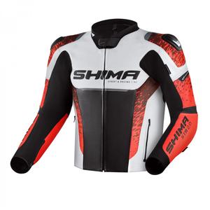 Chaqueta de moto Shima STR 2.0 negro-blanco-rojo fluo