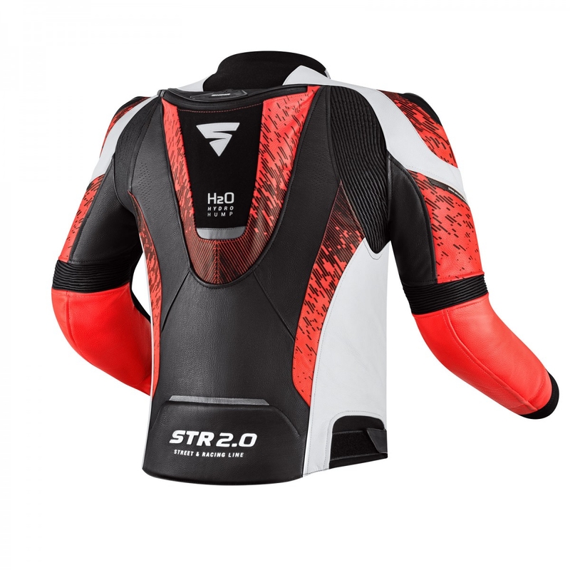 Chaqueta de moto Shima STR 2.0 negro-blanco-rojo fluo
