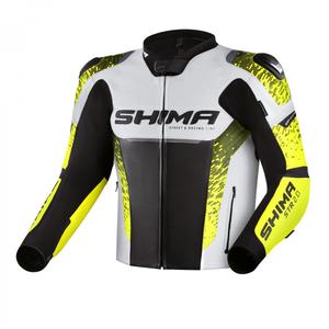 Chaqueta de moto Shima STR 2.0 negro-blanco-amarillo fluo