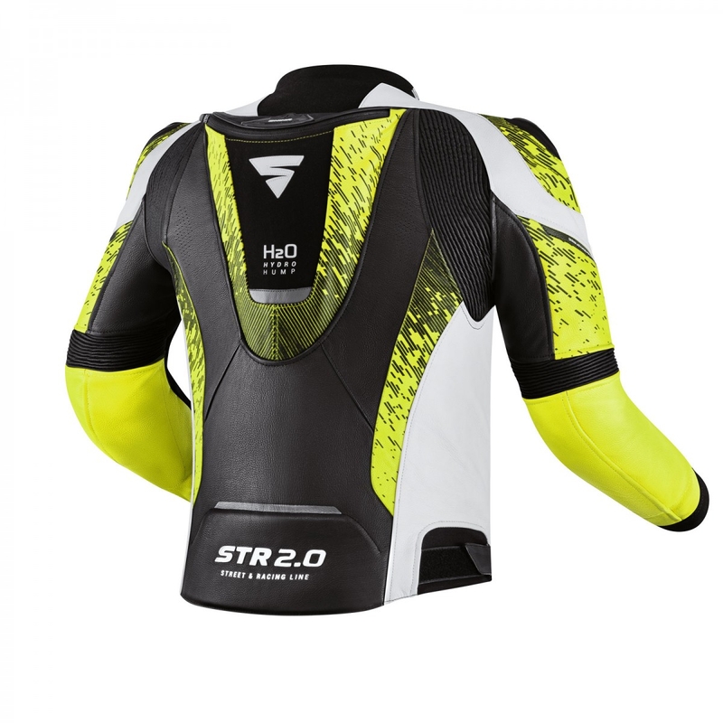 Chaqueta de moto Shima STR 2.0 negro-blanco-amarillo fluo