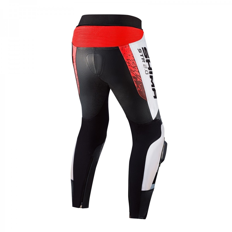 Pantalón de moto Shima STR 2.0 negro-blanco-rojo fluo