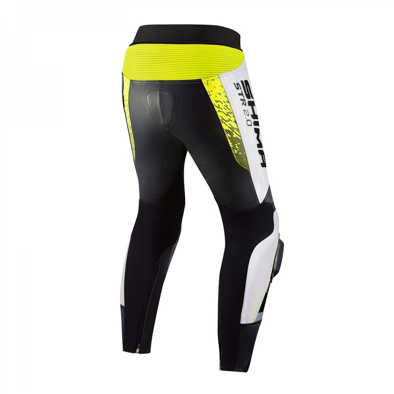 Pantalón de moto Shima STR 2.0 negro-blanco-amarillo fluo