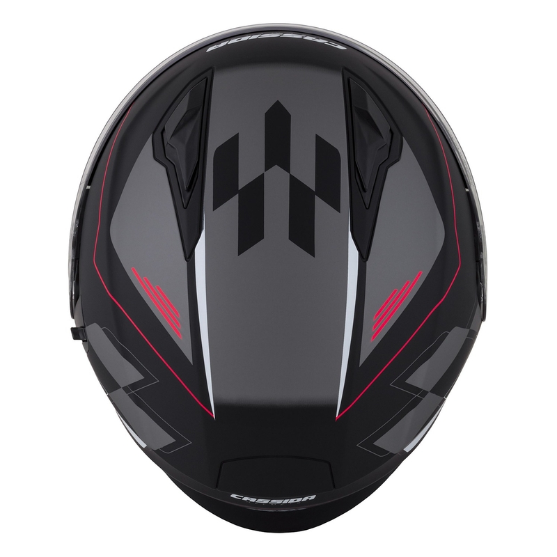 Casco de moto Cassida Jet Tech Roxor Negro-Rojo-Gris Abierto