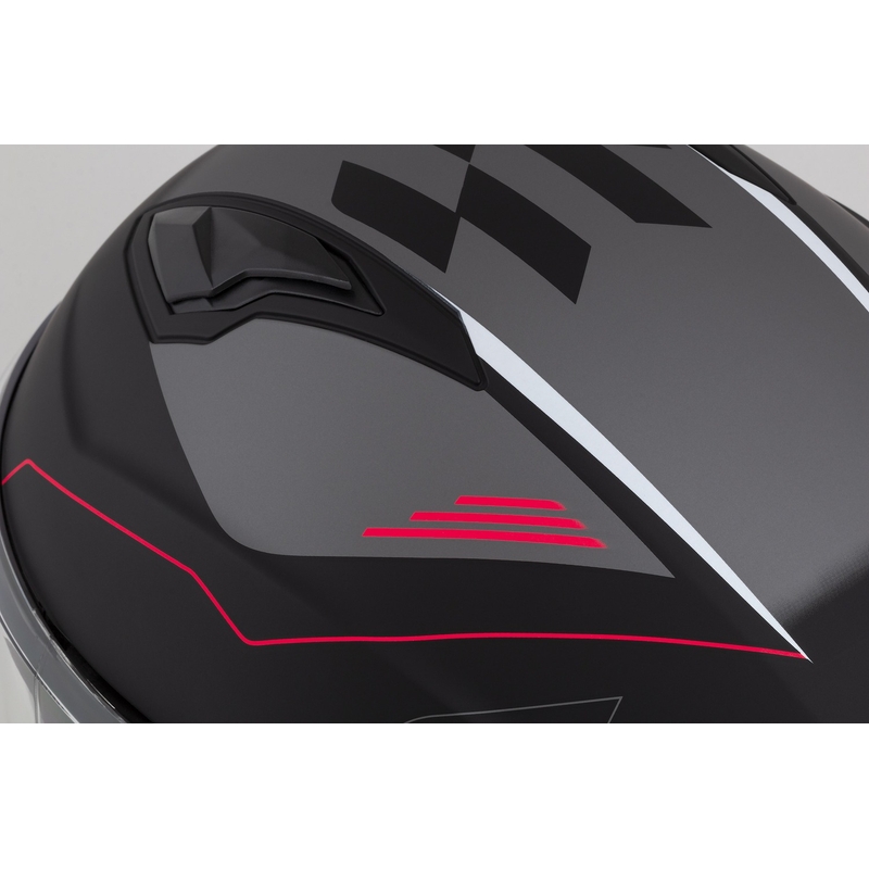 Casco de moto Cassida Jet Tech Roxor Negro-Rojo-Gris Abierto