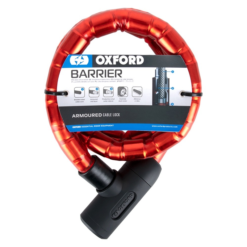Oxford Cierre de barrera 1,4 m rojo