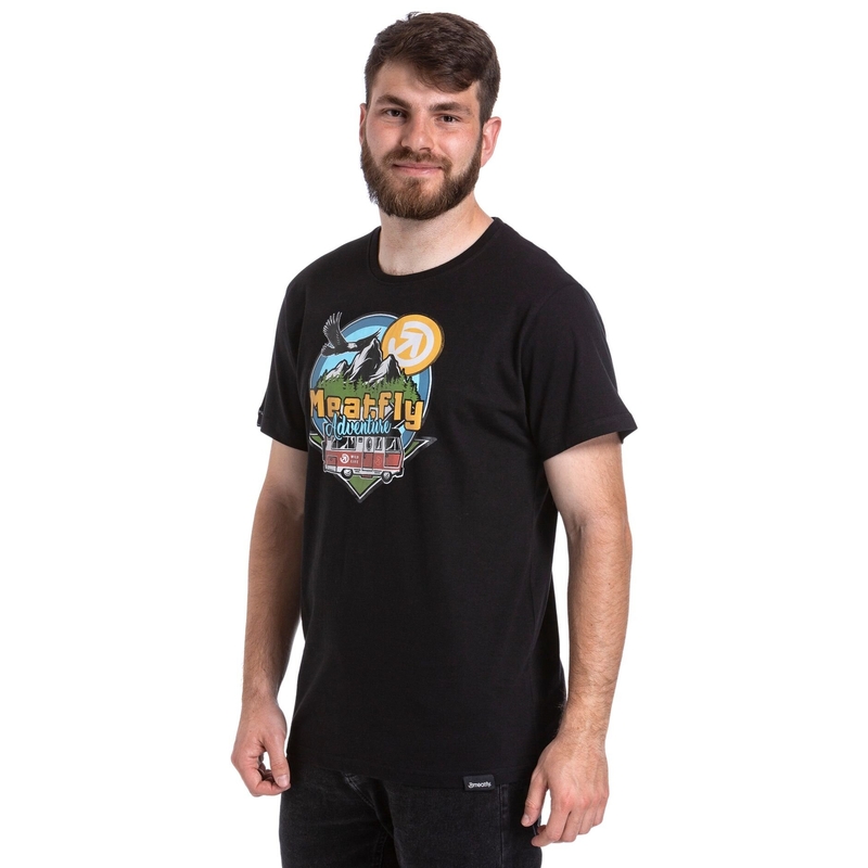 Camiseta Meatfly Mounty negra liquidación