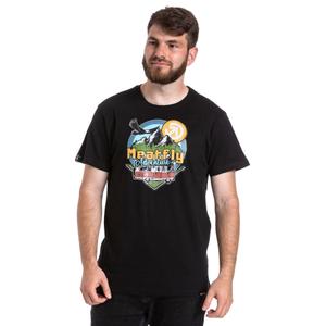Camiseta Meatfly Mounty negra liquidación