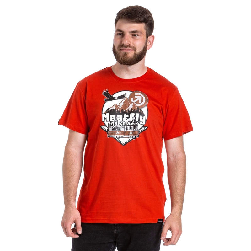 Camiseta Meatfly Mounty roja liquidación