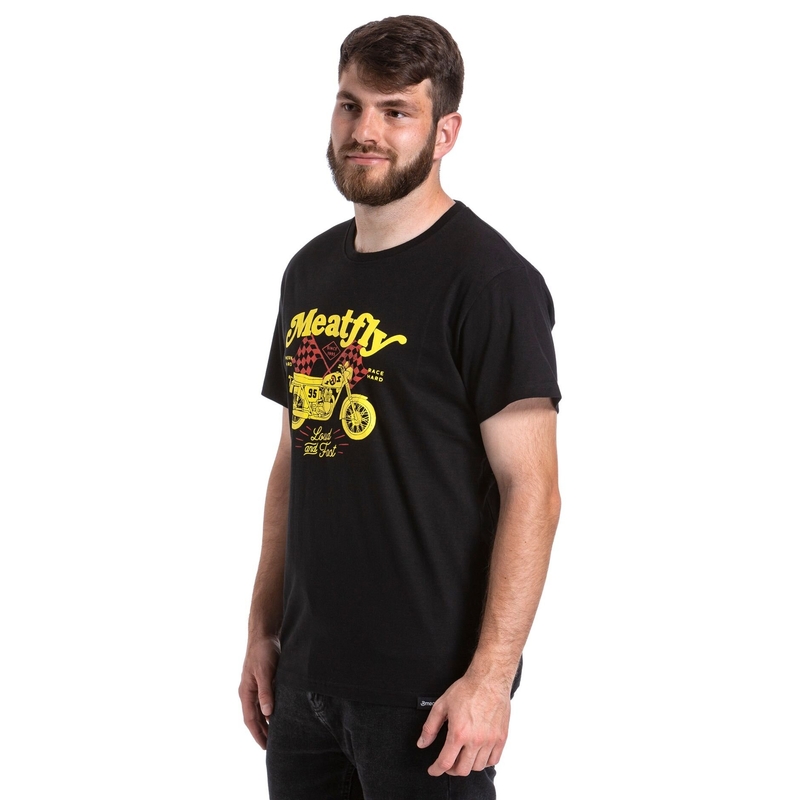Camiseta Meatfly Loud And Fast negra liquidación
