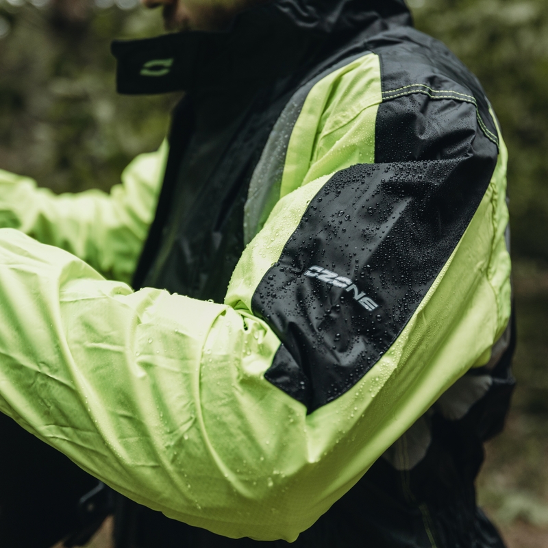 Moto bunda do deště Ozone Marin černo-fluo žlutá
