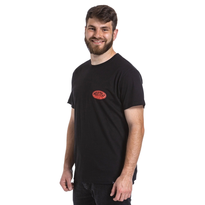 Camiseta Meatfly Ride Till Death naranja y negra liquidación