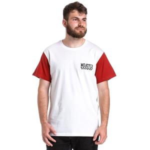 Camiseta Meatfly Racing blanco-rojo liquidación