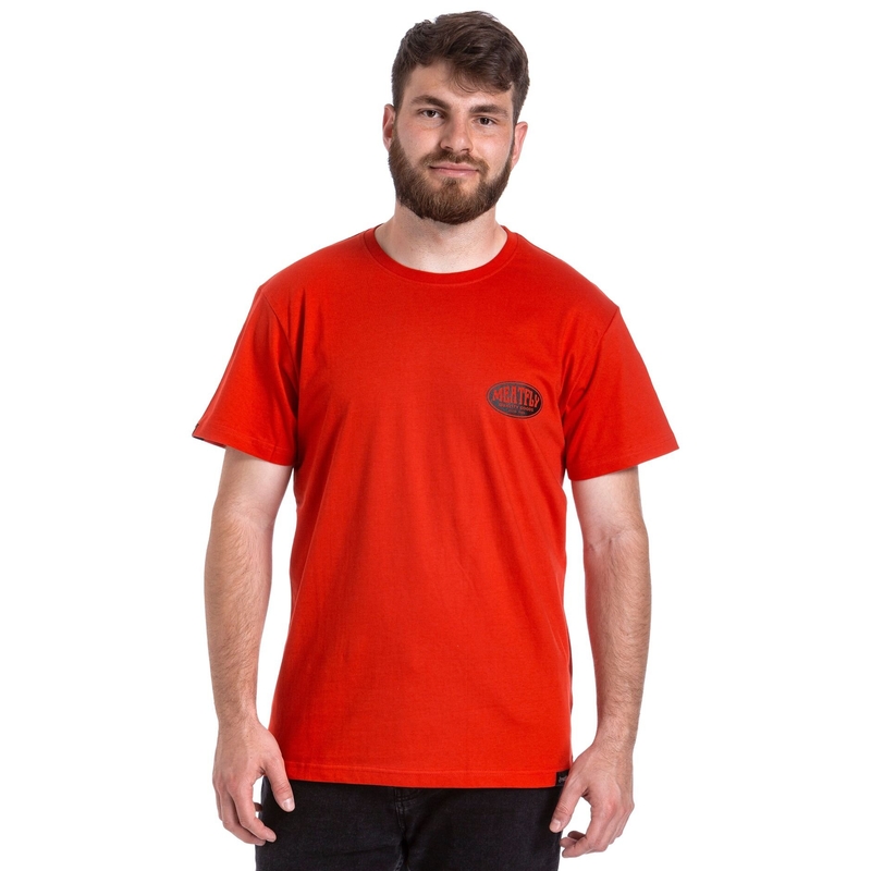 Camiseta Meatfly Ride Till Death roja liquidación