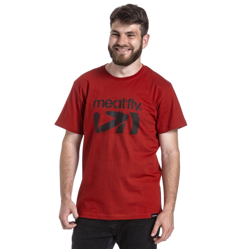 Camiseta Meatfly Podium rojo oscuro liquidación