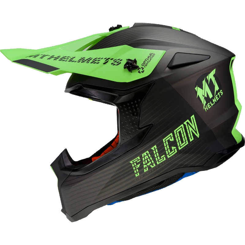 Motokrosová přilba MT Falcon System černo-fluo zelená