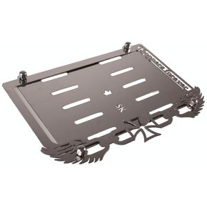 Almohadilla de acero inoxidable para placa de matrícula SK Silver Wings