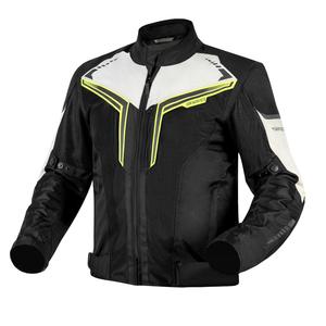Chaqueta de moto Ozone Flow negro-gris-amarillo fluorescente liquidación