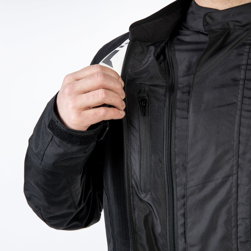 Chaqueta de moto Ozone Flow negro-gris-amarillo fluorescente liquidación