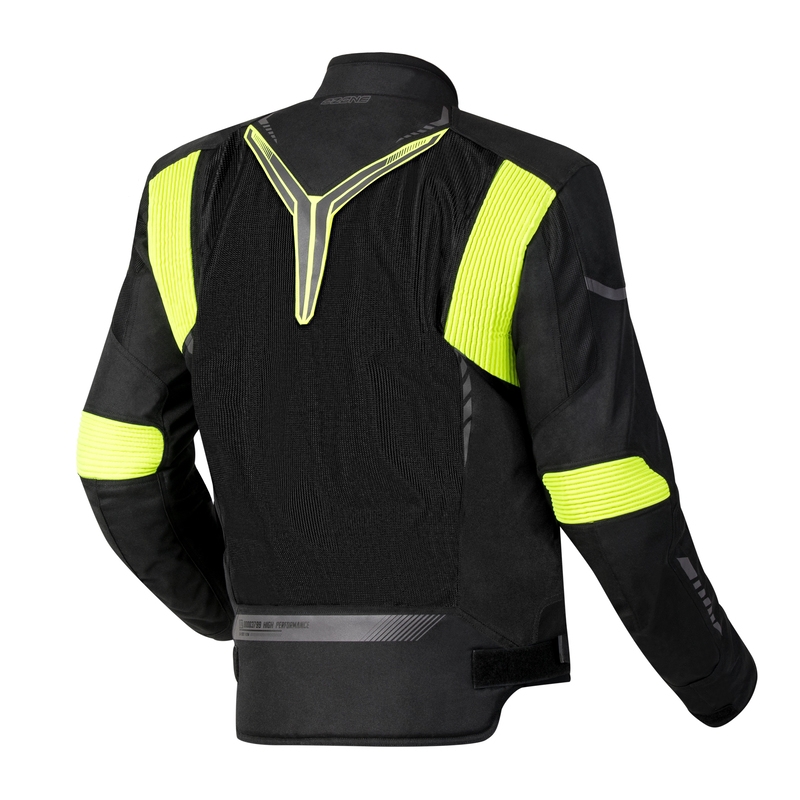 Chaqueta de moto Ozone Flow negro-amarillo fluorescente liquidación