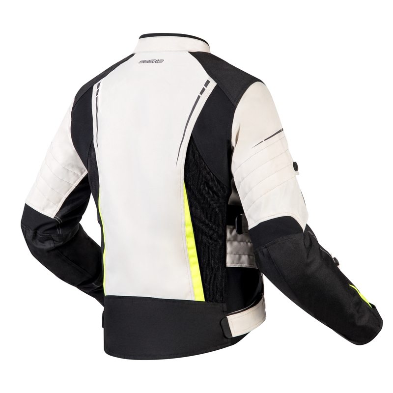 Chaqueta de moto para mujer Ozone Flow Black-Gray-Fluo Yellow liquidación