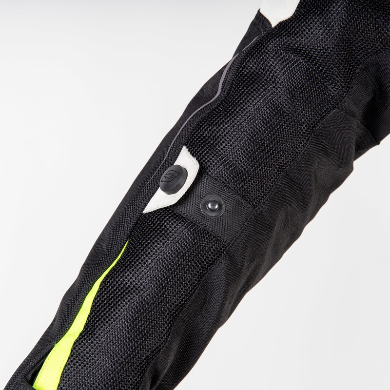 Chaqueta de moto para mujer Ozone Flow Black-Gray-Fluo Yellow liquidación