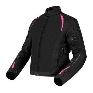 Chaqueta de moto Ozone Flow negra y rosa para mujer liquidación