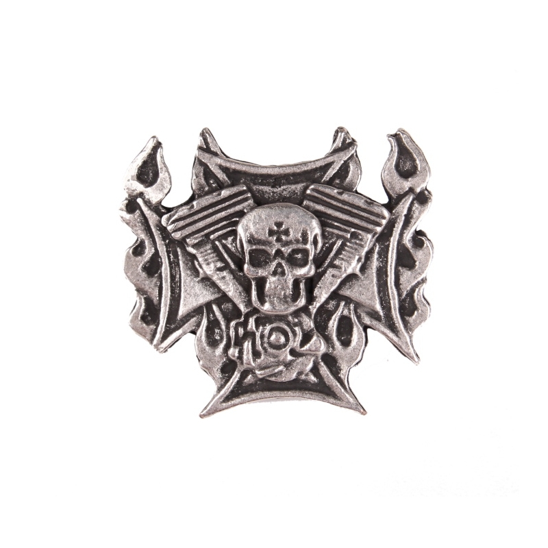 Insignia de calavera con cilindros