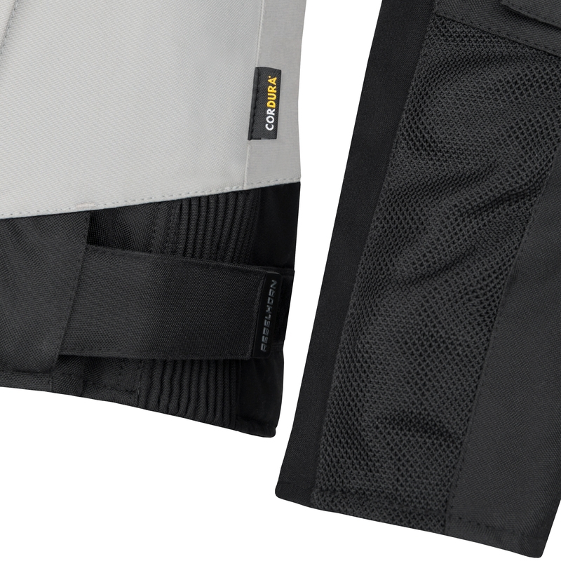 Chaqueta de moto Rebelhorn Hiflow IV negro-plata-amarillo fluo liquidación