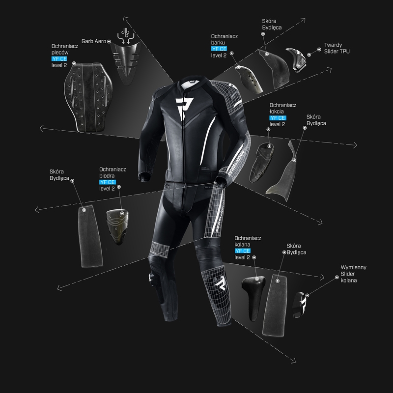 Pantalón de moto Rebelhorn Fighter Blanco y Negro liquidación