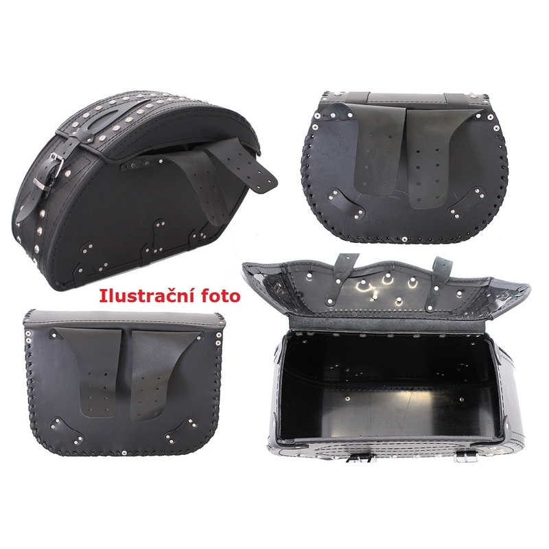 Alforjas de cuero para moto Chopper RSA-1D