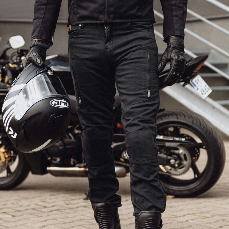 Vaqueros de moto Rebelhorn Hawk III negros liquidación