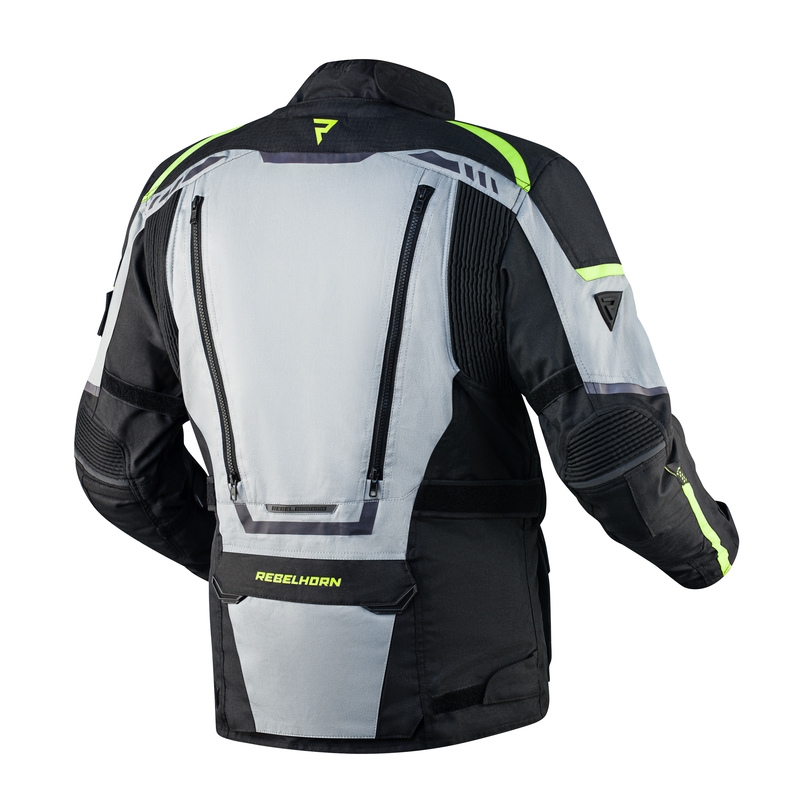 Chaqueta de moto Rebelhorn Cubby IV negro-gris-fluo-amarillo liquidación