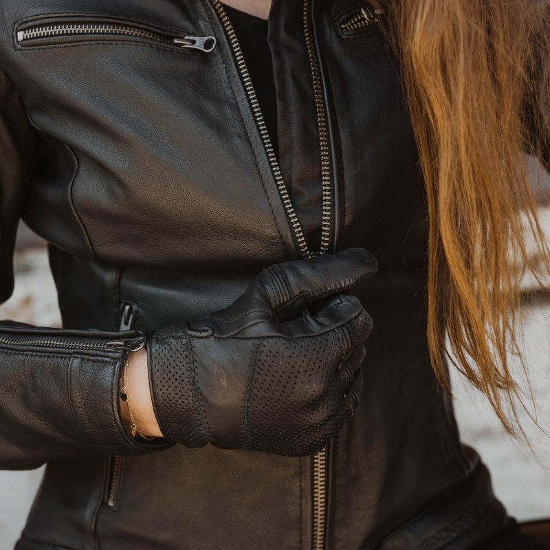Chaqueta de moto Ozone Striker para mujer Negro
