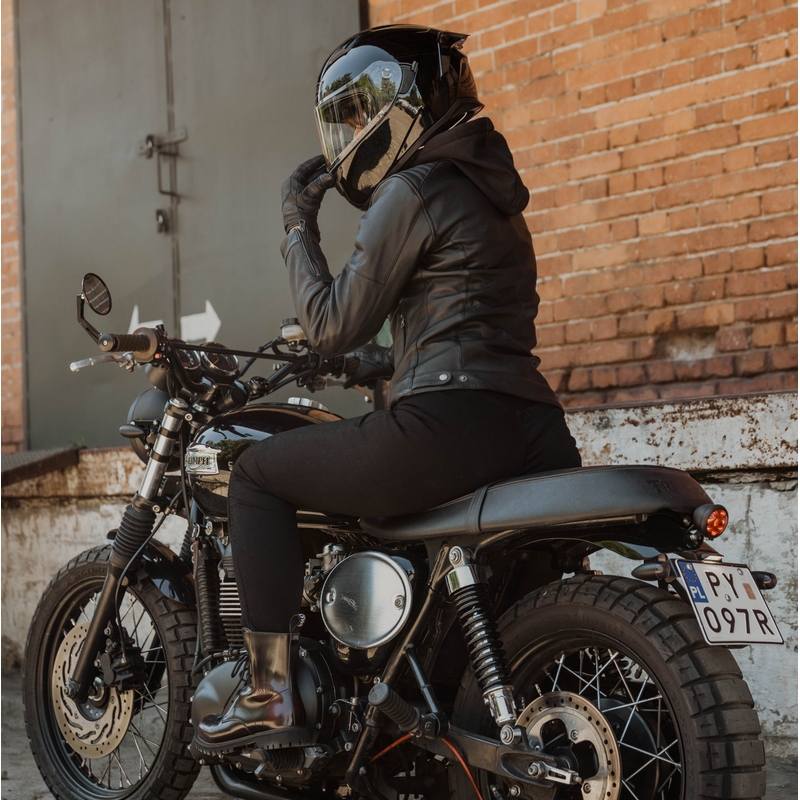 Chaqueta de moto Ozone Striker para mujer Negro