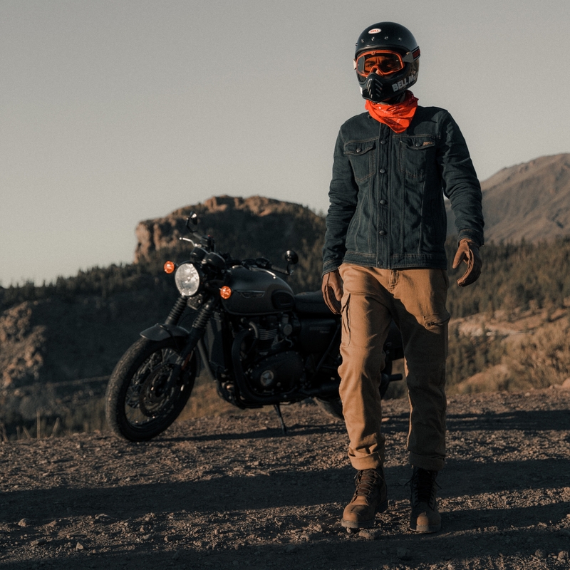 BROGER Alaska II vaqueros de moto marrón claro