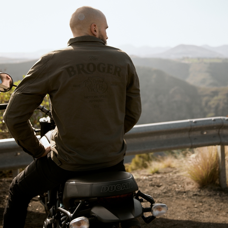 BROGER Montana chaqueta de moto verde oliva liquidación